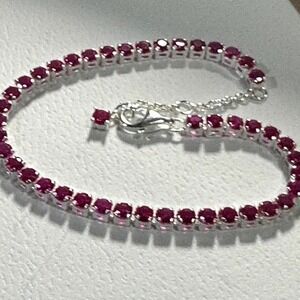 Authentic PANDORA‎ Pink Crystal CZ Tennis Bracelet, Sterling Silver, SZ20CM